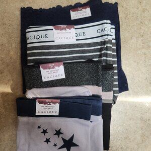 Lot of 4 Cacique panties, plus size 26/28W - Microfiber/Lace/Cotton